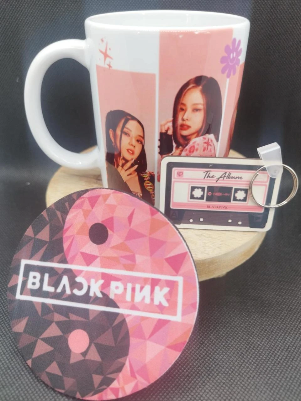🎁 Set de Taza – Taza + Llavero + Posavasos – BLACKPINK 🖤💖 – photo 2